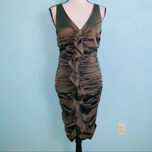 Nicole Miller Ruched Satin Cocktail Dress Size 2